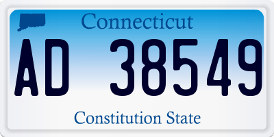 CT license plate AD38549