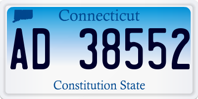 CT license plate AD38552