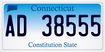 CT license plate AD38555