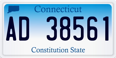 CT license plate AD38561