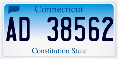 CT license plate AD38562
