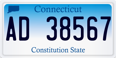 CT license plate AD38567