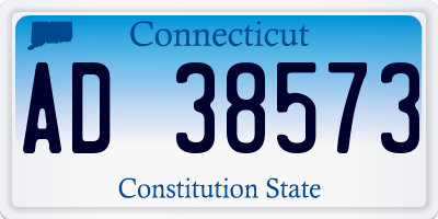 CT license plate AD38573