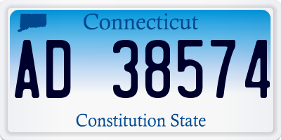 CT license plate AD38574