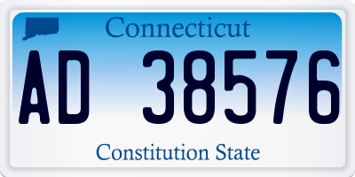 CT license plate AD38576