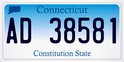 CT license plate AD38581