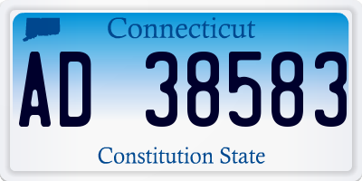 CT license plate AD38583