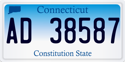 CT license plate AD38587