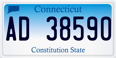 CT license plate AD38590