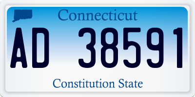 CT license plate AD38591