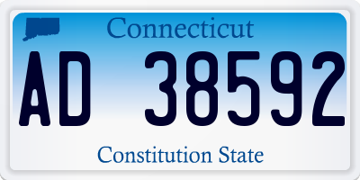 CT license plate AD38592