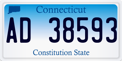 CT license plate AD38593