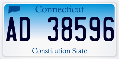 CT license plate AD38596