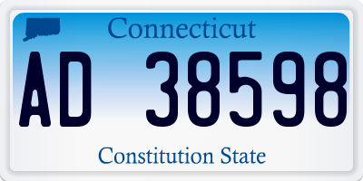 CT license plate AD38598