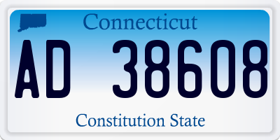 CT license plate AD38608