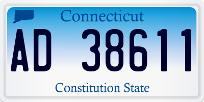 CT license plate AD38611