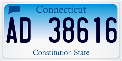 CT license plate AD38616