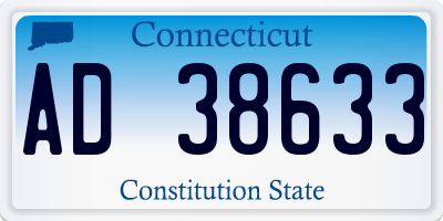 CT license plate AD38633
