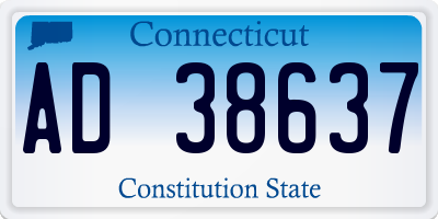 CT license plate AD38637