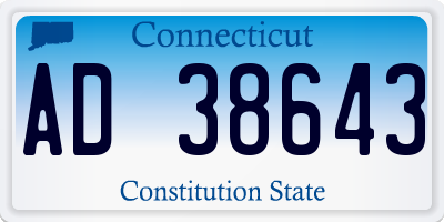 CT license plate AD38643