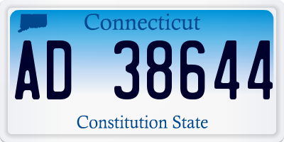 CT license plate AD38644