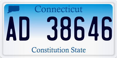 CT license plate AD38646