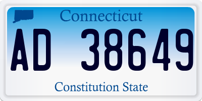 CT license plate AD38649