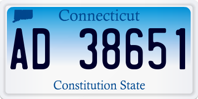 CT license plate AD38651