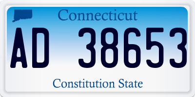 CT license plate AD38653