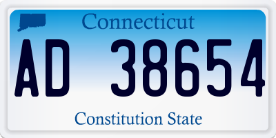 CT license plate AD38654