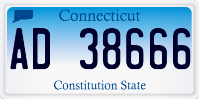 CT license plate AD38666