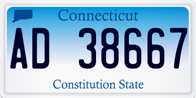 CT license plate AD38667