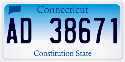 CT license plate AD38671