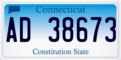 CT license plate AD38673