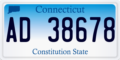 CT license plate AD38678