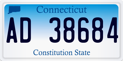 CT license plate AD38684
