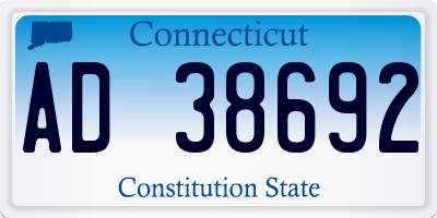 CT license plate AD38692