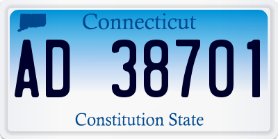 CT license plate AD38701
