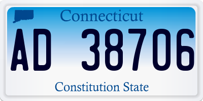 CT license plate AD38706