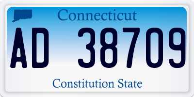 CT license plate AD38709