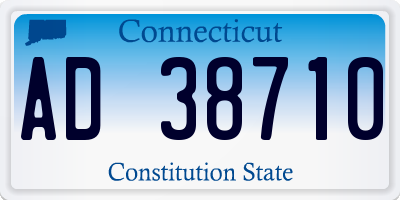 CT license plate AD38710