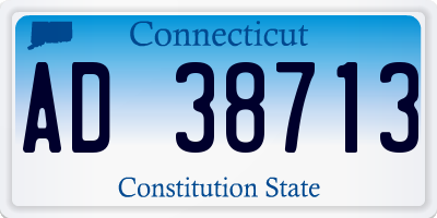 CT license plate AD38713