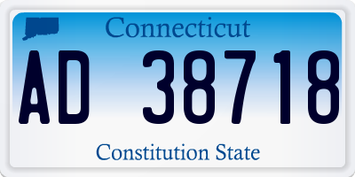 CT license plate AD38718