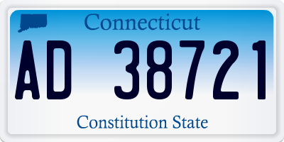 CT license plate AD38721