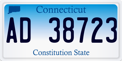 CT license plate AD38723