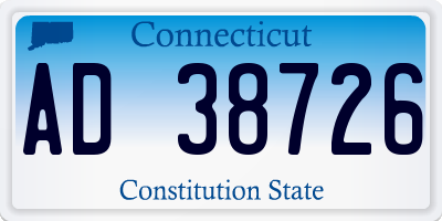 CT license plate AD38726