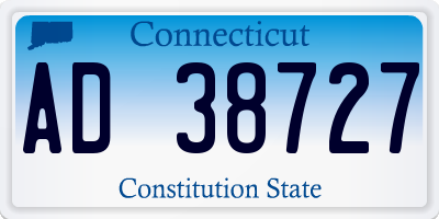CT license plate AD38727