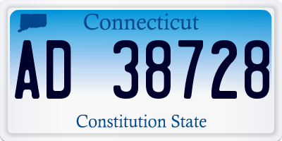 CT license plate AD38728