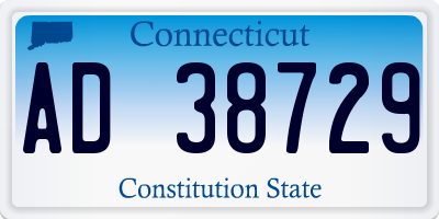 CT license plate AD38729