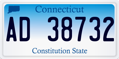 CT license plate AD38732